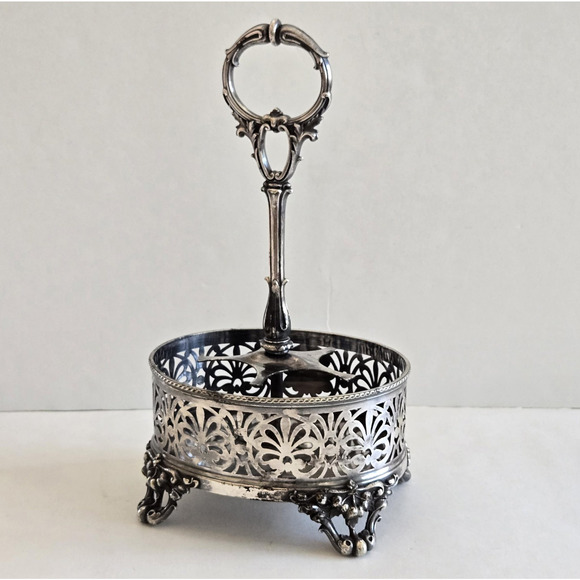 Antique Silver Plated Cruet Holder Ornate Victorian James Dixon & Sons England - Picture 8 of 13